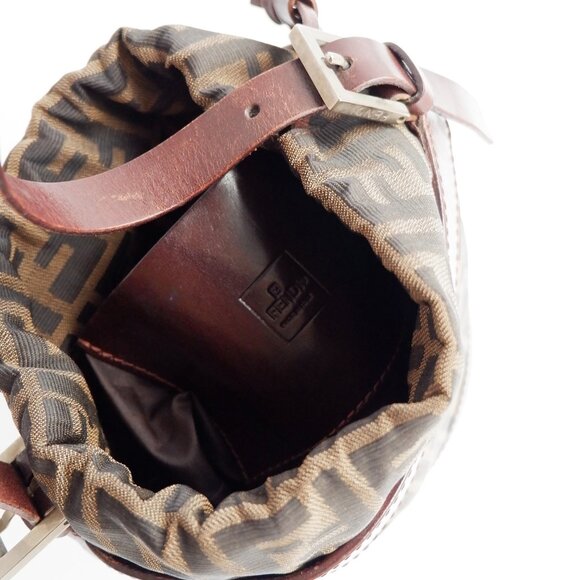 Authentic Preowned Vintage Fendi Brown Zucca Bucket Handbag - Picture 13 of 16
